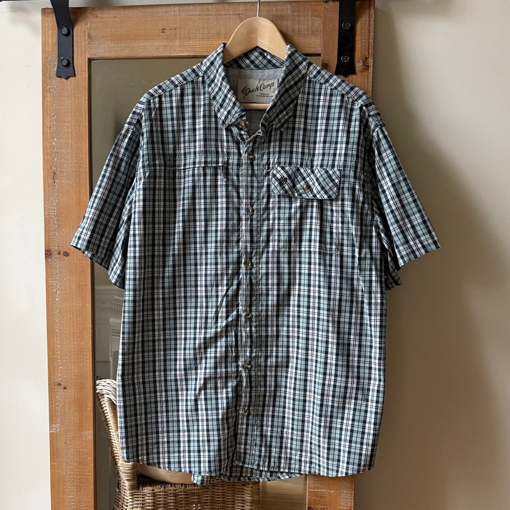 Duck Camp Plaid Performance Fishing Shirt Size XXL
